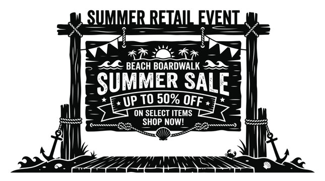 Summer retail event sale advertisement.