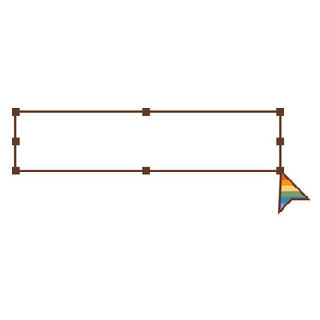 Retro Y2K computer desktop selection box tool with rainbow mouse cursor pointer isolated on white background. Nostalgic 90s operating system software interface graphic for LGBTQ pride month. Vector