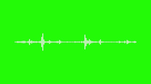 Sound wave animation black bars green background, Podcast sound waves for online audio streaming. Audio wave oscillation graph motion. Abstract music waves oscillation. 4k video