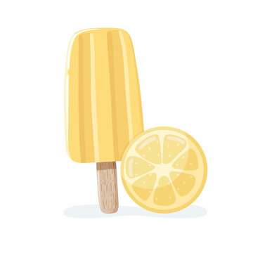 Isolated lemon ice pop summer vector illustration