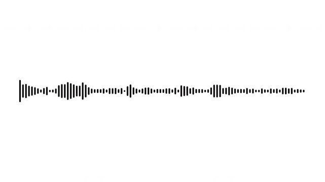 overlay music sound wave white background. audio sound waveform spectrum animation, line digital minimalist sound wave animation. 4K video