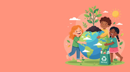 Children from diverse backgrounds caring for the planet together. © Kyle