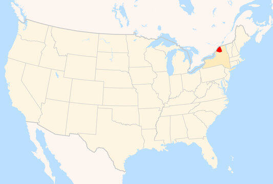 Locator Map of the County St. Lawrence (New York, US) showing the Contiguous United States with the highlighted County