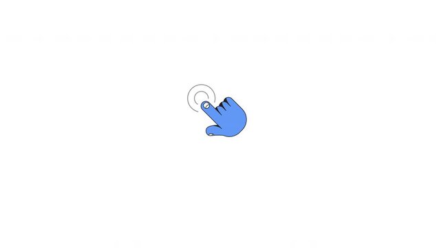 Hand gesture touch neubrutalism UI elements animation set. Touchscreen interactions for mobile. Animated flat user interface component pack for web and app design. Neo memphis motion graphics