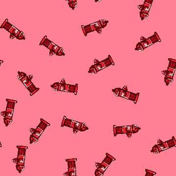 seamless pattern maintenance fire hydrant cartoon. access protection, supply system, urban street maintenance fire hydrant sign vector
