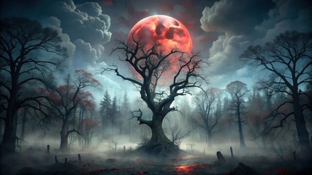 A dark and foreboding forest