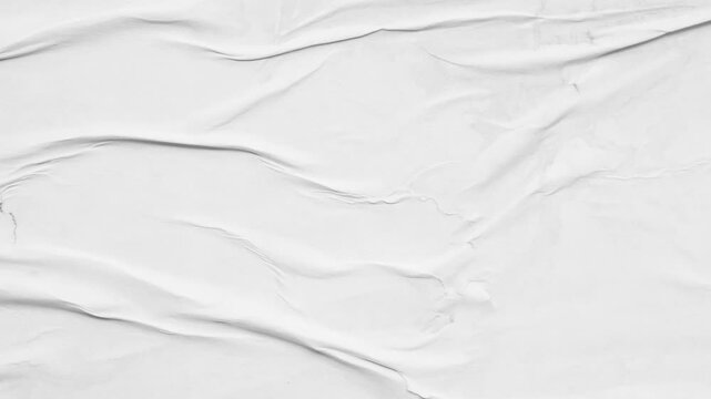 White Crumpled Glued Paper Texture Background for Poster Mockup
