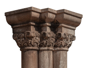 elements of architectural decorations of buildings, columns, pommel and patterns, on the streets in Barcelona, public places. © Kozlik_mozlik