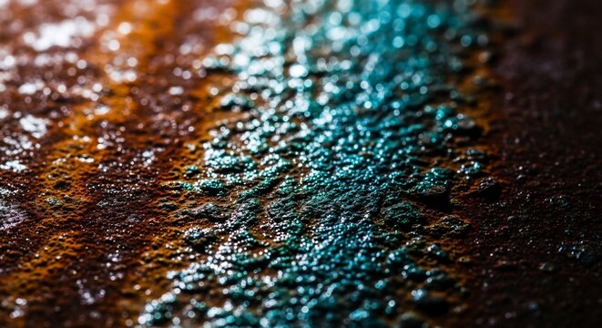 Close up macro shot of shimmering sequins in warm and cool tones.