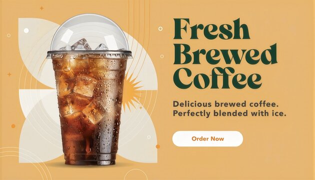 Iced Coffee Summer Promo Banner Design