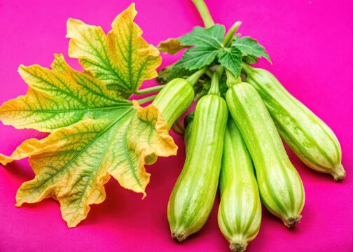 Wilting zucchini plant leaves with yellowing and droopy texture due to drought and water scarcity