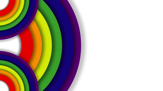 Vibrant Abstract Rainbow Circles Celebrating Pride Month and LGBTQ Community.