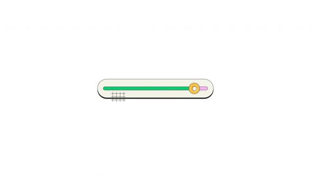Slider controls for app settings neubrutalism UI elements animation set. Adjustment bars. Animated flat user interface component pack for web and app design. Neo memphis motion graphics