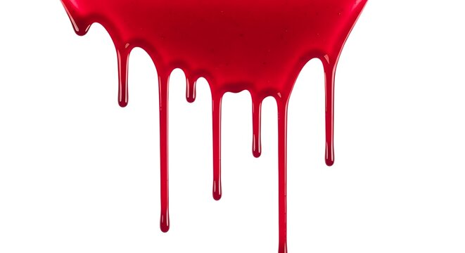 Thick red liquid dripping down with dripping abstract artistic backdrop