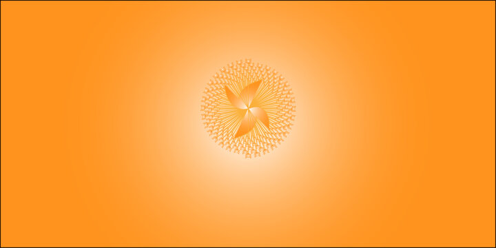 South Korea flag with abstract golden vector background and decorative sun and circular pattern illustration