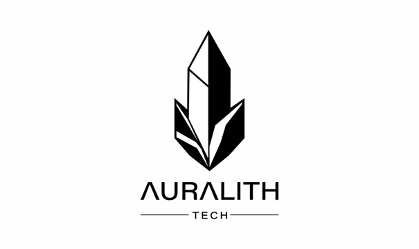 Minimalist crystal tech logo vector icon, modern geometric stone line art symbol for technology and software company