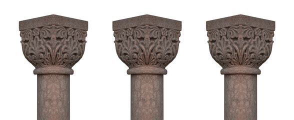 Elements of architectural decorations of buildings, columns and capitals, gypsum moldings, wall textures and patterns. On the streets in Barcelona, public places. © Kozlik_mozlik