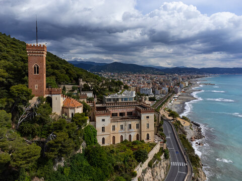 View of the Borghetto Santo Spirito Castle in Liguria