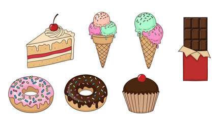 Assorted sweet baked dessert treats. © paman