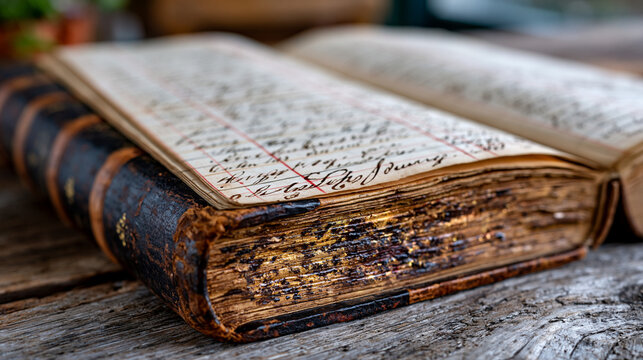 Macro detail of aged leather-bound atlas spine, raised gilt banding worn to bare leather at handling points, marbled endpaper visible through cracked hinge, bookbinding craft disintegrating graceful