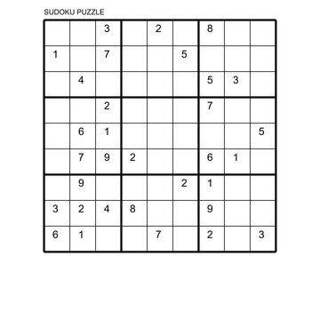 Sudoku puzzle on a white background with numbers and grid lines
