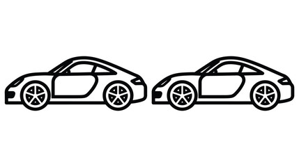Fototapeta premium Car silhouette icons in modern illustration style on white background