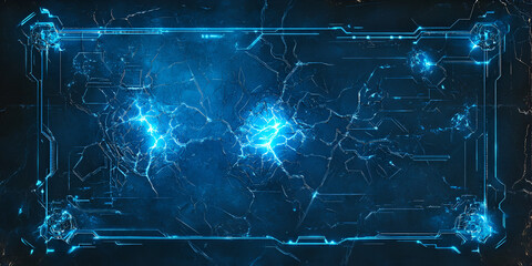 Obraz premium Cybernetic AI Mind Map Interface Glowing in Blue for Advanced Data Visualization and Futuristic Intelligence Systems