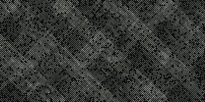 dark monochromatic halftone texture on crumpled fabric black white dots pattern print