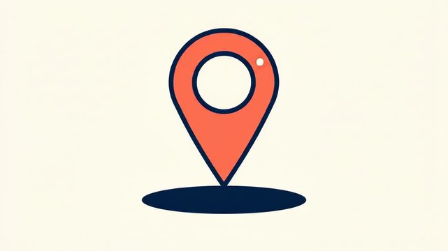Map pin location marker icon on a clean minimal background. Navigation and geolocation concept. Destination and direction symbol. Flat animated illustration