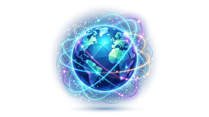 Global network connections digital technology abstract concept. © Adre
