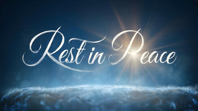 Rest in Peace Ethereal Sky with Sunrise Over Clouds