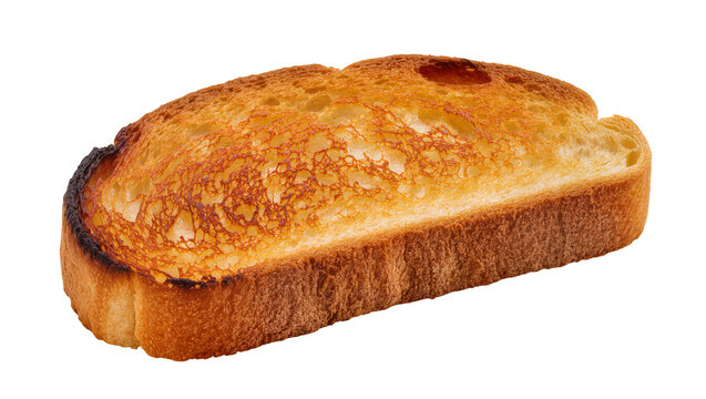 Golden brown toasted bread slice with crispy crust