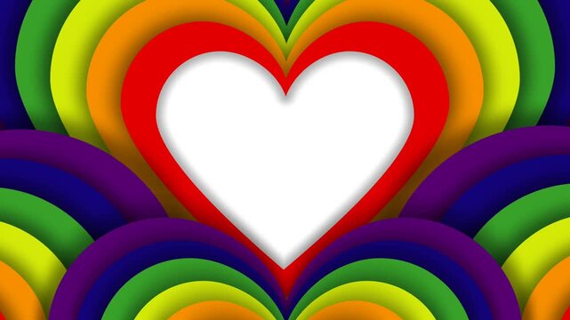 Vibrant Rainbow Heart Animation Celebrating Love Diversity and LGBTQ Pride Month.