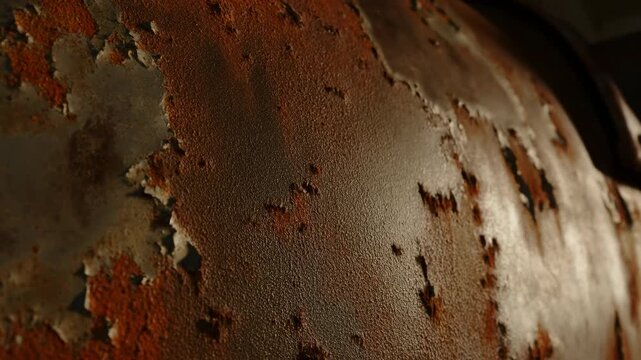 Close Up of Rusty Corroded Curved Metal Surface