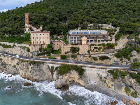View of the Borghetto Santo Spirito Castle in Liguria