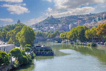 Kura river and old town of Tbilisi, Georgia © artmim