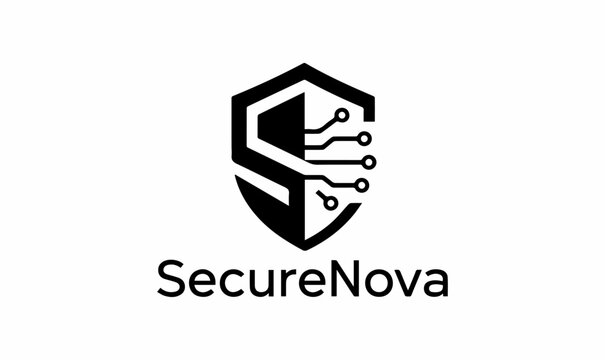 Letter S cyber security shield logo vector icon, modern tech circuit network defense symbol for data protection and IT security company