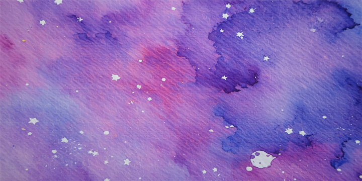 An artistic purple and blue liquid water drop pattern creates a vibrant textured wallpaper design with a splash of watercolor paint and light ink bubbles on glass