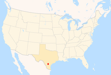 Fototapeta premium Locator Map of the County McMullen (Texas, US) showing the Contiguous United States with the highlighted County