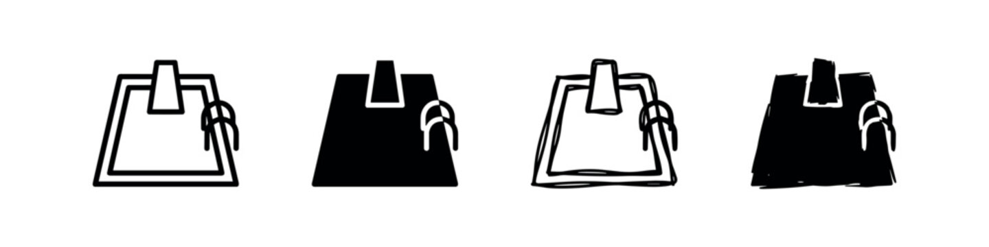 Four icons of a diving board and pool