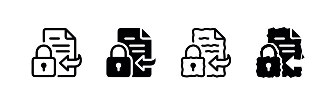 Secure document access and locked file import icons with padlock symbol