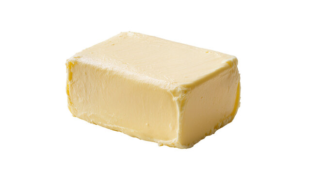 Rectangular block of yellow butter with textured surface