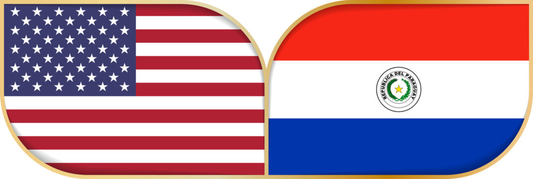 United States vs Paraguay Flags Side by Side
