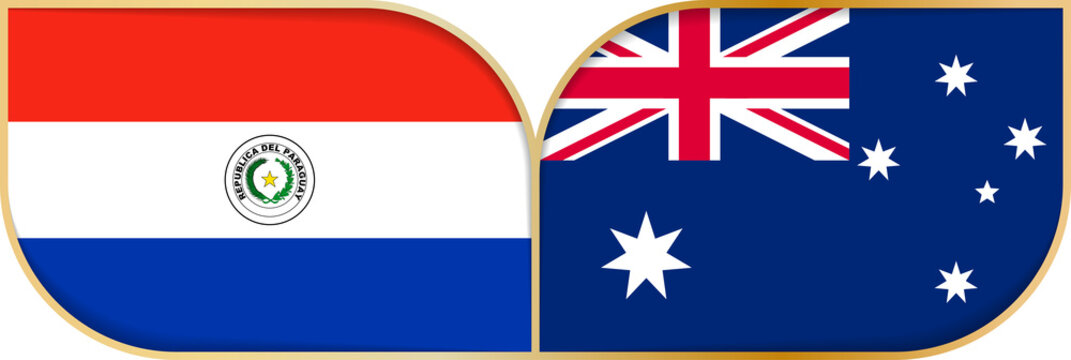 Paraguay vs Australia Flags Side by Side
