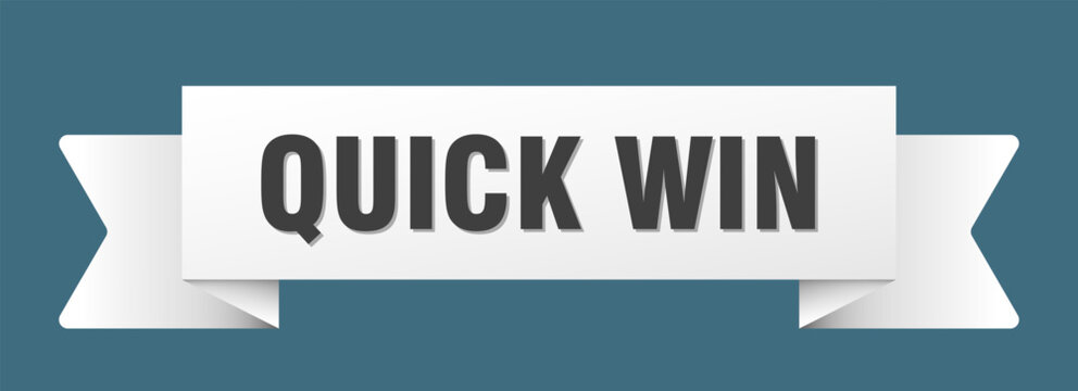 quick win ribbon isolated on transparent background. quick win ribbon