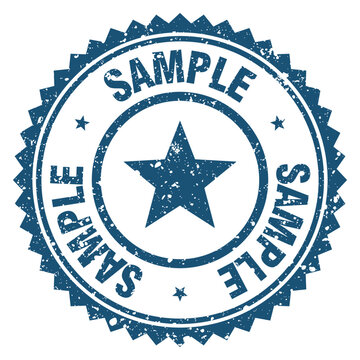 sample blue grunge round stamp. sample stamp