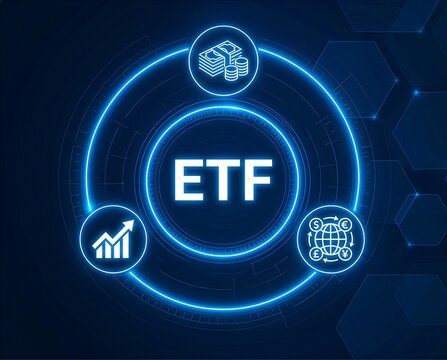 ETF Exchange Trade Fund concept, stock market, index funds, tock market trading investment financial concept.new