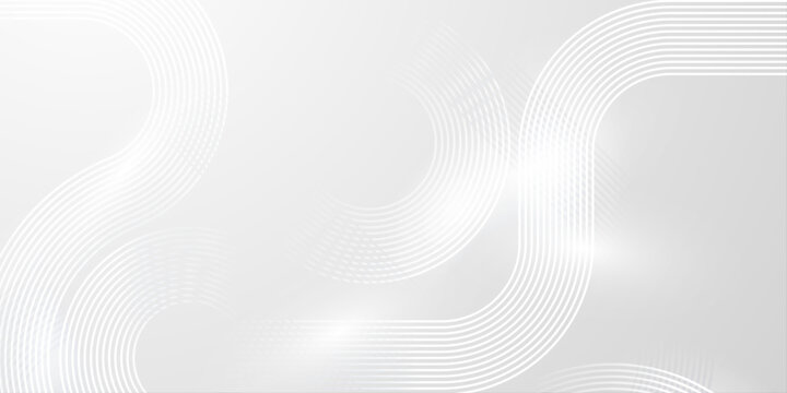 Elegant white decorative background with curved stripes and intersecting circles for sophisticated luxury branding.
