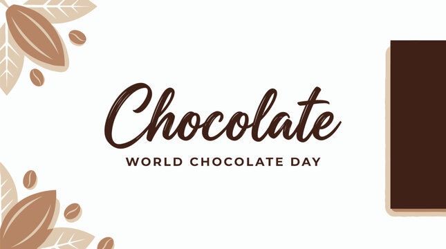 Chocolate, World Chocolate Day, brown, sweet treats, dessert, vector graphics