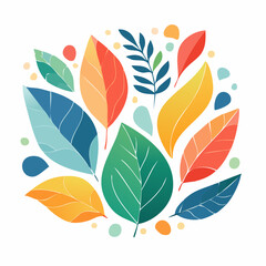 Fototapeta premium Colorful Abstract Leaves Pattern